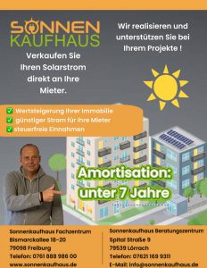 Read more about the article Mieterstrom vom Sonnenkaufhaus Freiburg & Lörrach | Photovoltaik für Mehrfamilienhäuser & Gewerbeimmobilien