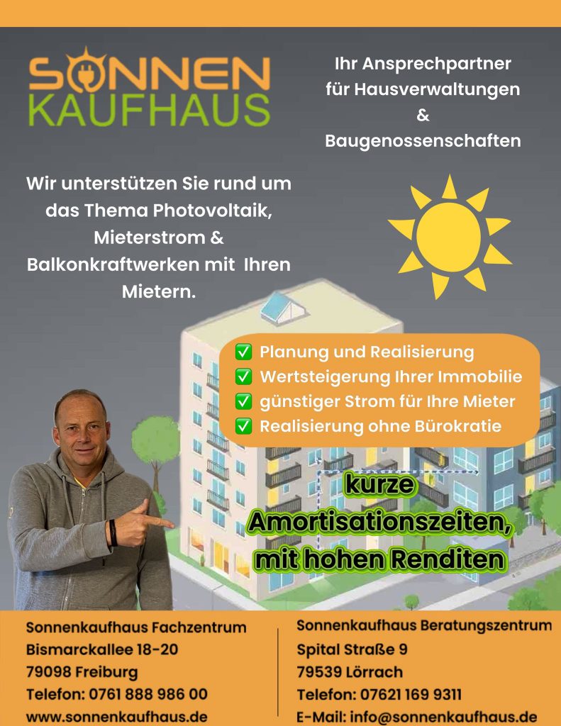 Mieterstrom und gemeinschaftliche Gebäudeversorgung für Hausverwaltungen und Baugenossenschaften