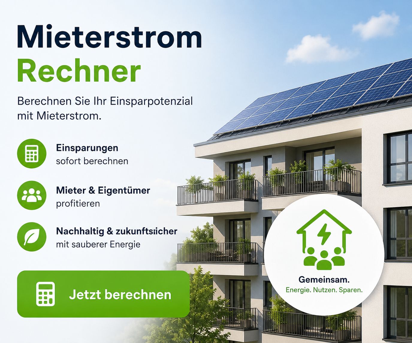 Mieterstrom und Gemeinschaftliche Gebäudeversorgung berechnen